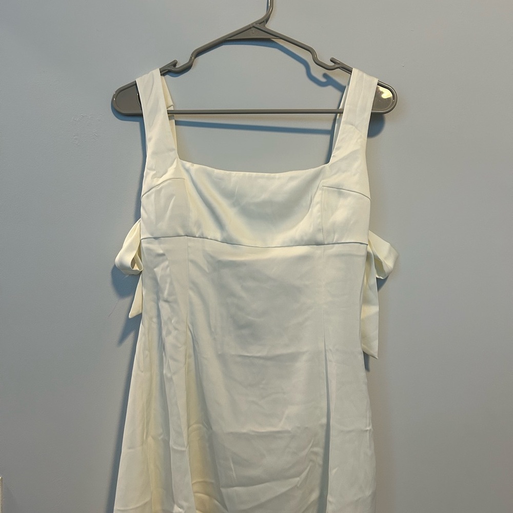 Urban Outfitters White Mini Dress with bows on straps